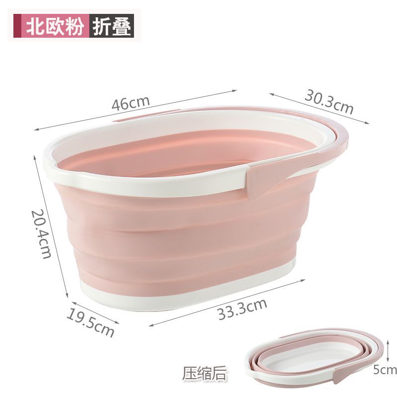 塑料壁挂手提可折叠水桶收缩桶拖把桶车载便携桶户外拖地桶挤水桶 可折叠水桶北欧米 832
