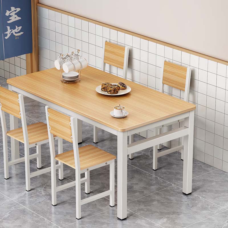 【标采】办公家具 刨花板四人位餐桌 一桌四椅高清大图