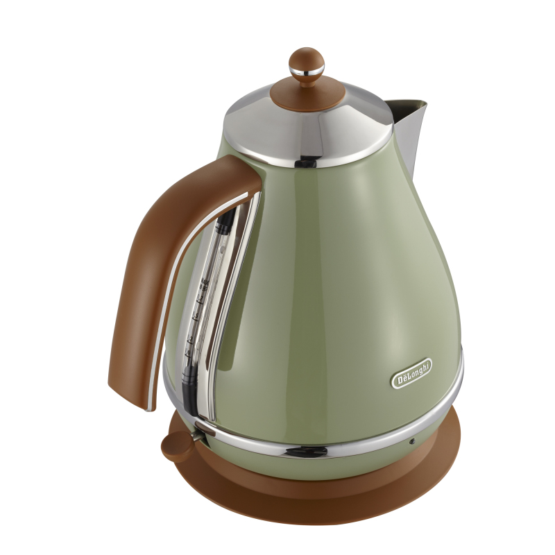 德龙（DeLonghi） KBO2001复古电水壶 橄榄绿 304不锈钢 1.7升大容量 自动断电快速热水烧水壶
