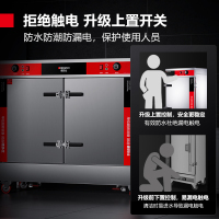 德玛仕(DEMASHI)双门蒸饭柜商用校企酒店食堂蒸箱电热蒸饭车 24盘高端定时KZ-200A 380V[304蒸盘款]