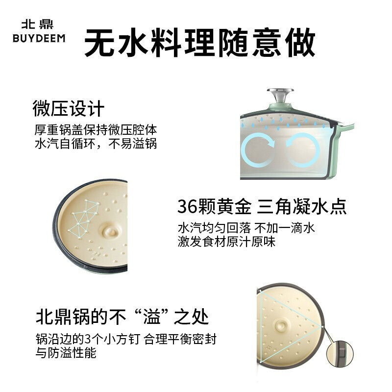 北鼎(Buydeem)珐琅锅铸铁锅煲汤电磁炉燃气灶通用22cm焖炖锅绿高清大图