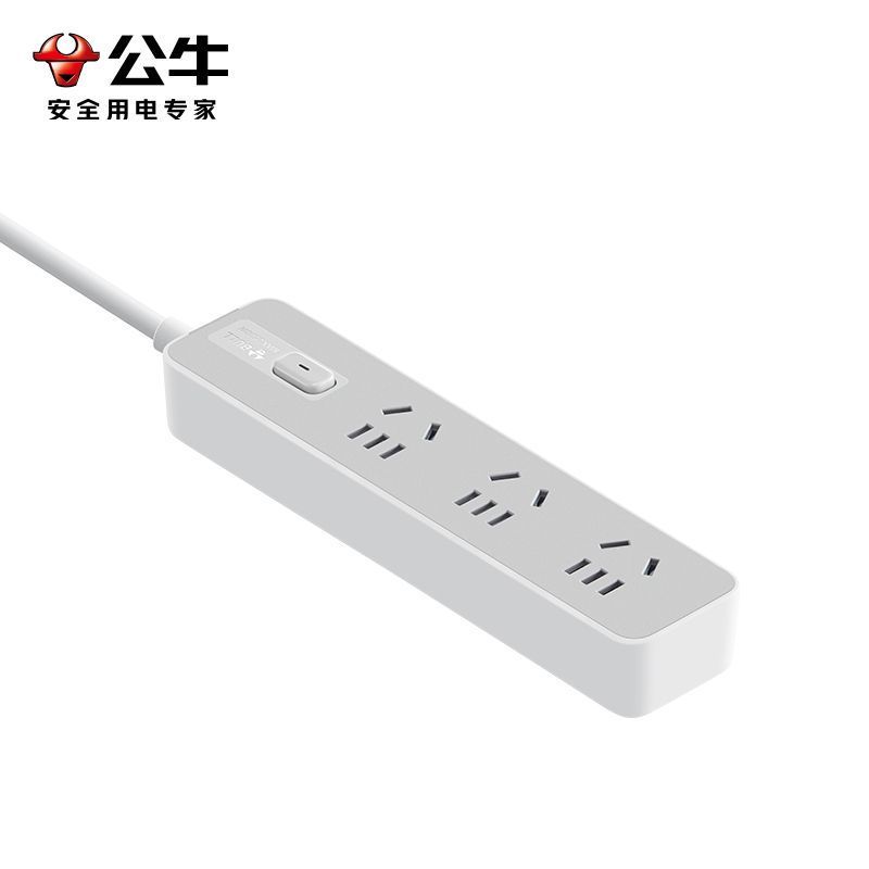 公牛(bull)GN-Z1031T晨雾白全长1.8米大学生宿舍开学习插座多功能快充usb多孔延长线超薄插排