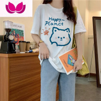 七斓胖mm上衣女chic宽松百搭卡其闺蜜装t恤ins潮大码oversize短袖春v L 白色