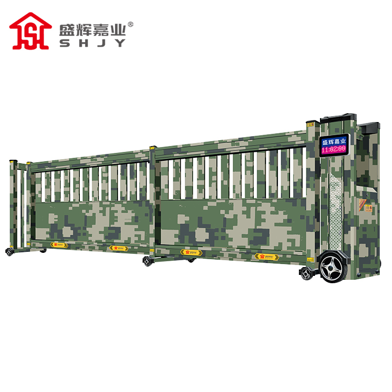 盛辉嘉业智能电动伸缩门电动大门自动推拉平移门铝合金分段门企业折叠门高清大图