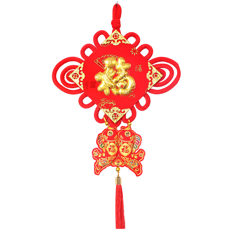 20#中国结金福流苏挂件 40*75cm