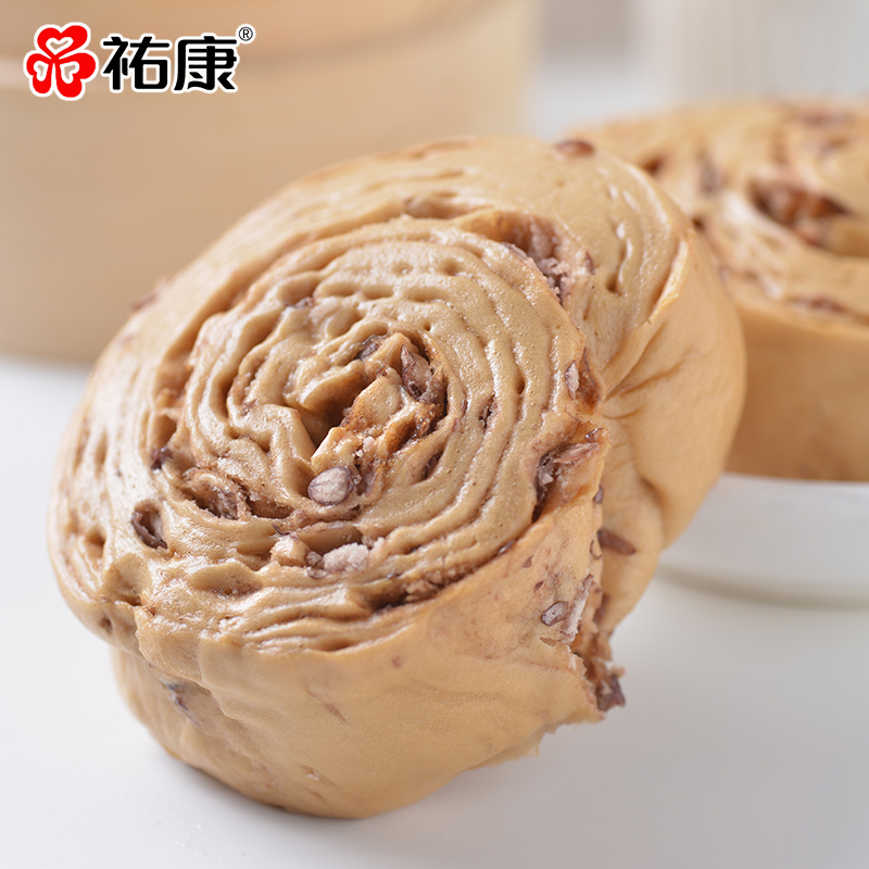 佑康手撕红豆馒头360g3袋家庭健康早餐早点心速冻手工包子总24只