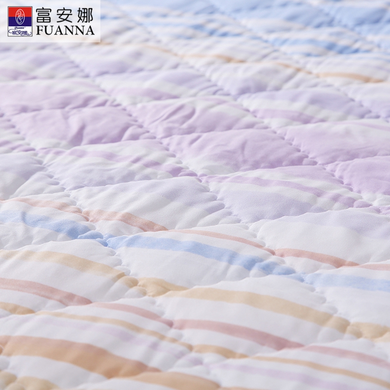 富安娜(FUANNA)家纺床垫 床褥子保护床垫时尚条纹单人双人床护垫床上用品高清大图
