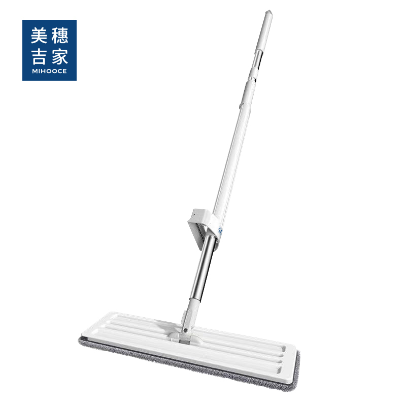 美穗吉家 免手洗 平板拖 35cm白色