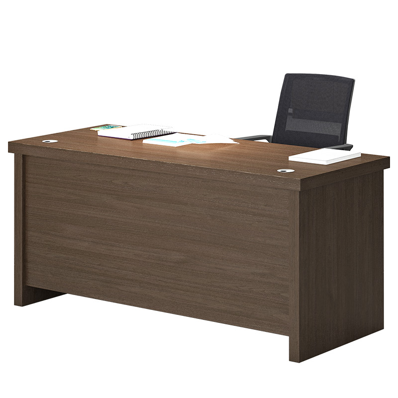 匡大 板式办公桌职员桌固定办公柜职员桌1.6*0.6米KD66-B1606黑胡桃色高清大图