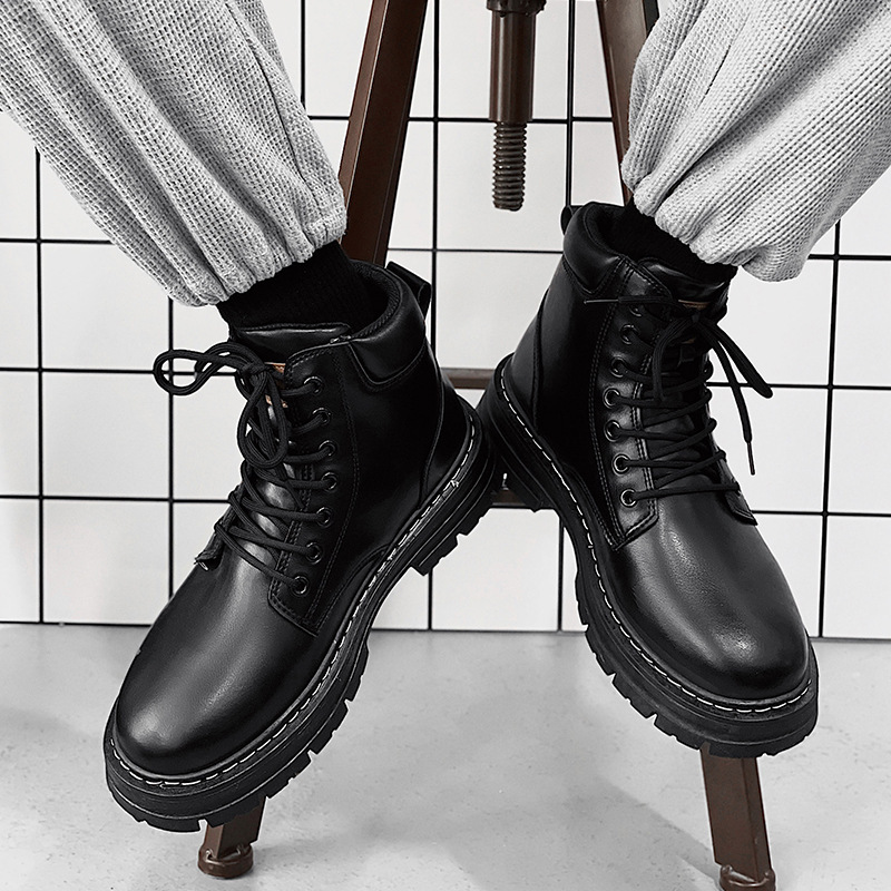 大黄靴男高品质马丁靴英伦风高帮潮流2022秋冬新款靴子男靴大码