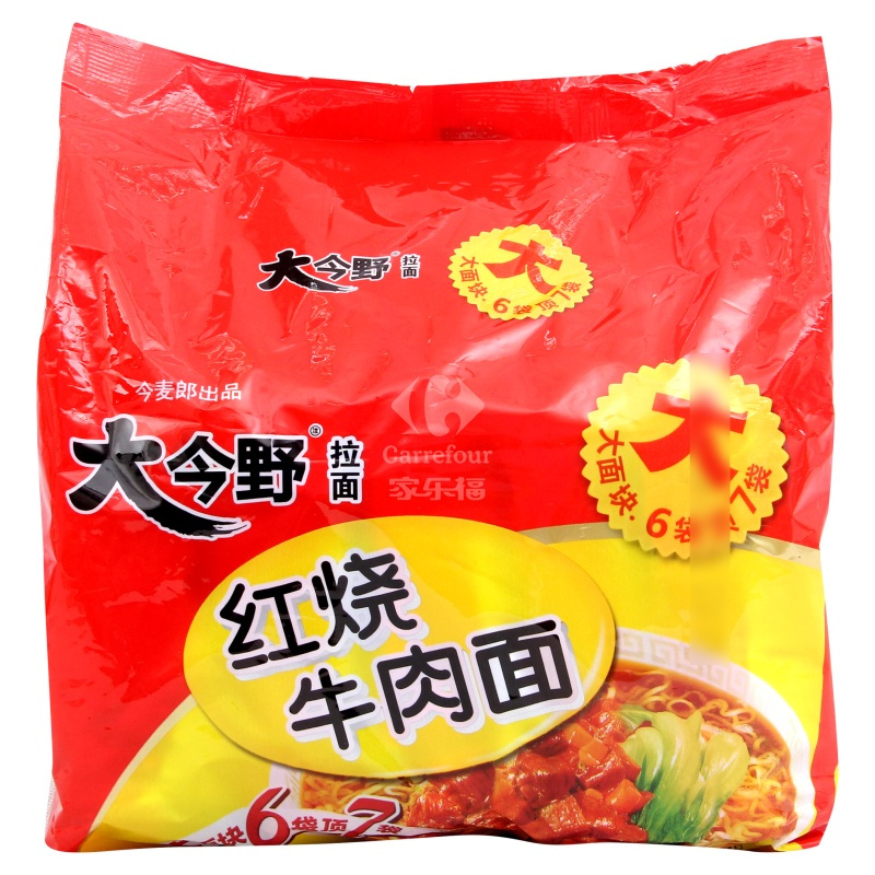 今麦郎 大今野红烧牛肉面五连包 114克*5