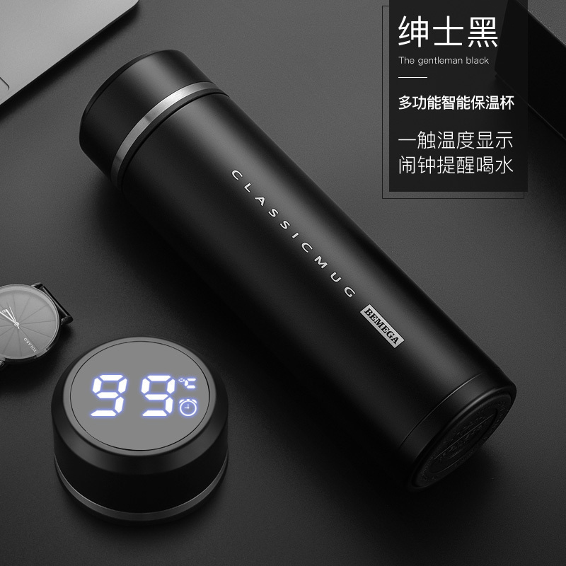 美帮汇美帮汇智能保温杯男士女316不锈钢泡茶杯定制logo水杯子 香槟金高清大图