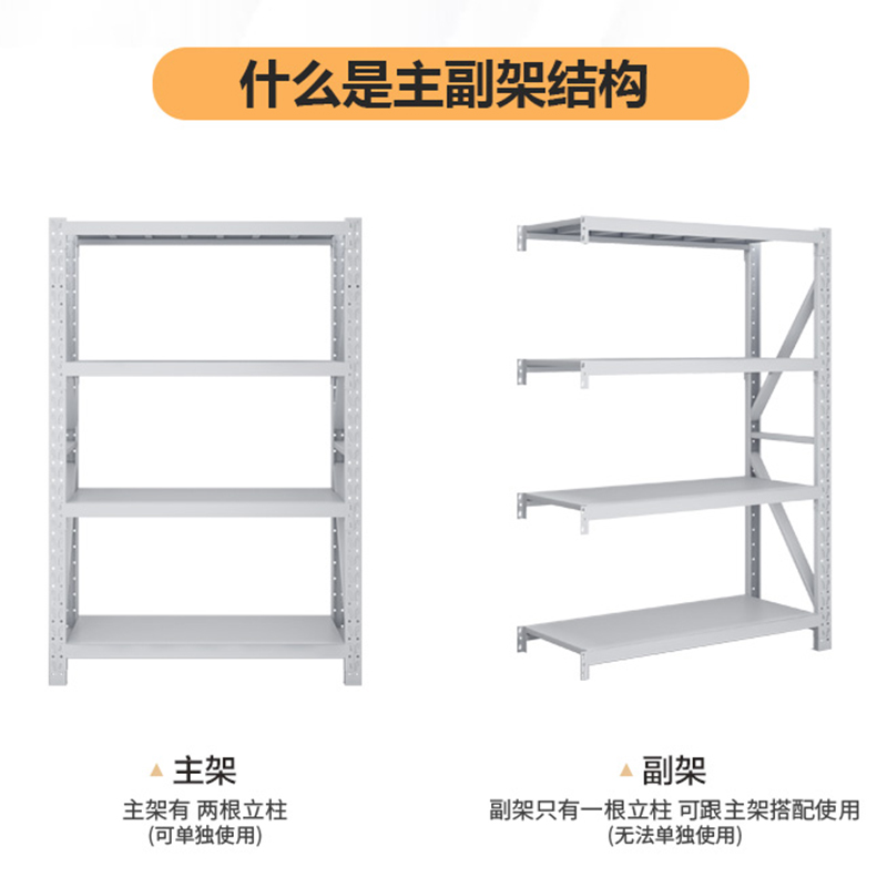 慧采云 轻型货架承重80-100kg-1200*500*2000mm货架仓储置物架储物架四层高清大图