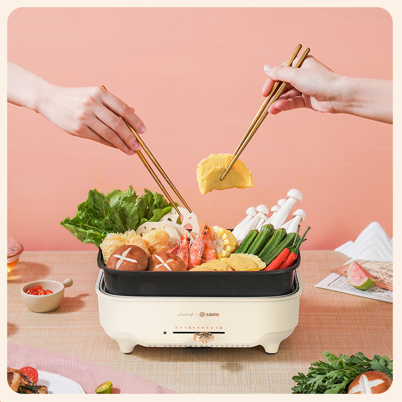 小画仙智能电火锅LDZG-8080-WZ 800W大容量机械控温时尚设计高清大图