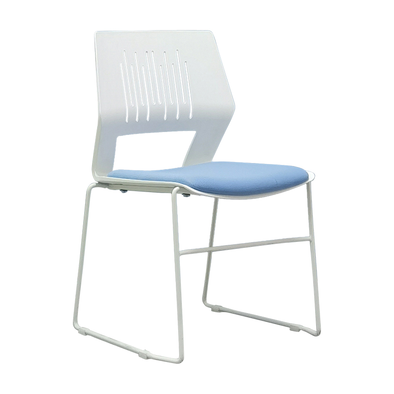 臻远 ZY-7487 简约培训椅办公会议椅电脑椅靠背椅 白架蓝垫