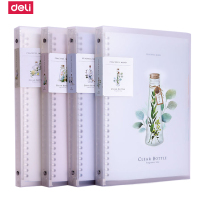 得力(deli)HB560活页本花拾光系列小清新手账本创意办公可替换活页纸日记本B5 单本装 封面随机