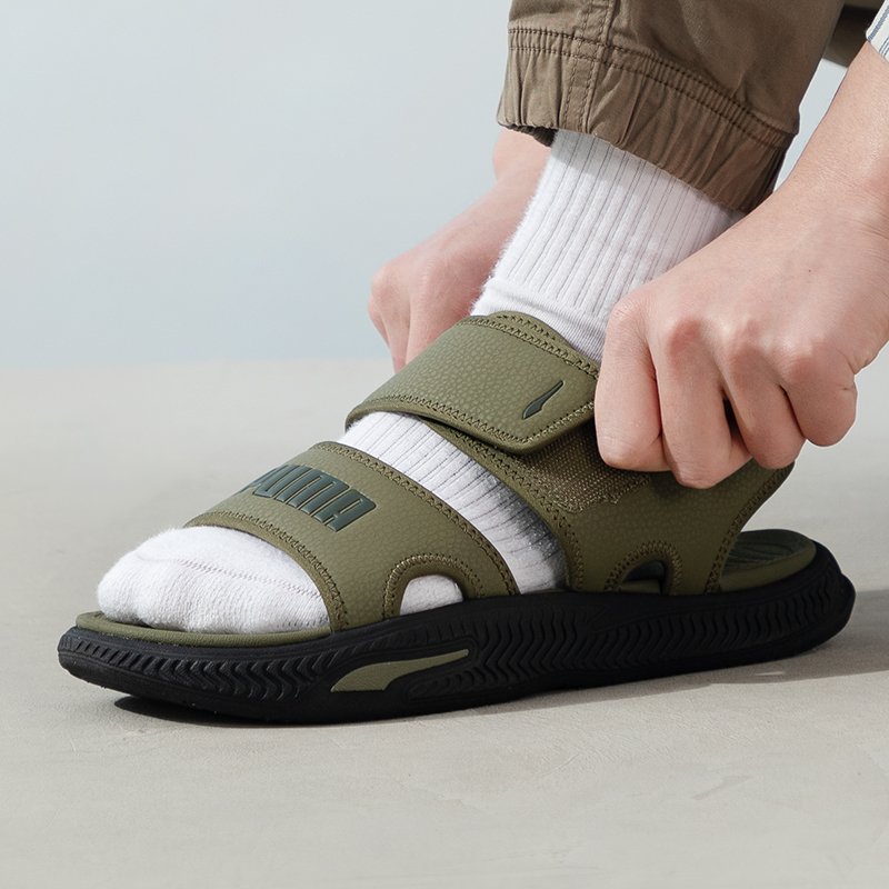 彪马(PUMA)凉鞋男女鞋新款出行休闲鞋户外沙滩鞋情侣鞋魔术贴凉鞋395429-05 ZP高清大图