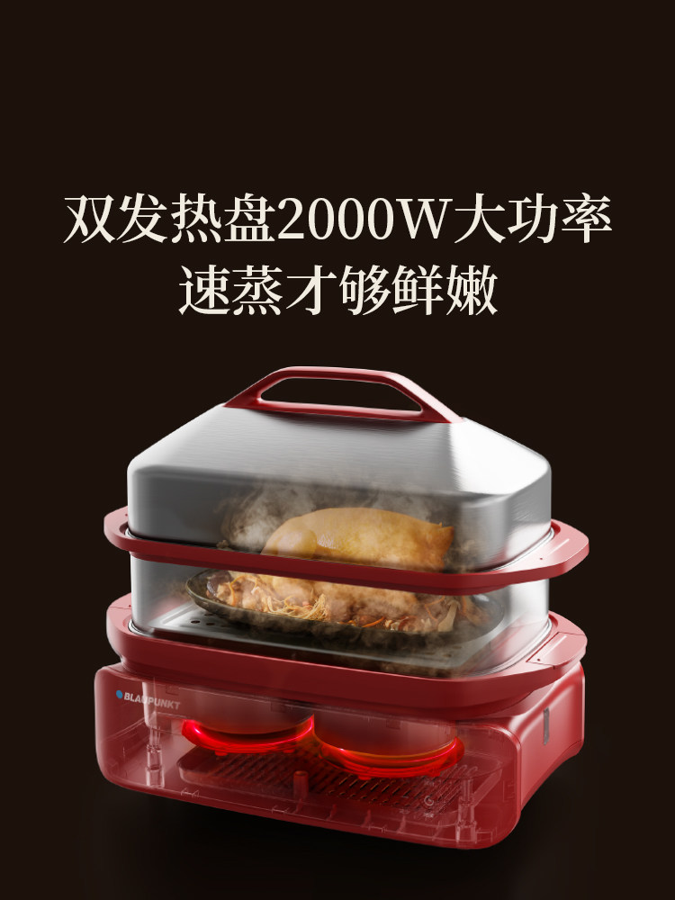 蓝宝(BLAUPUNKT)双聚能速蒸电蒸锅BP-ZG13 黄色高清大图