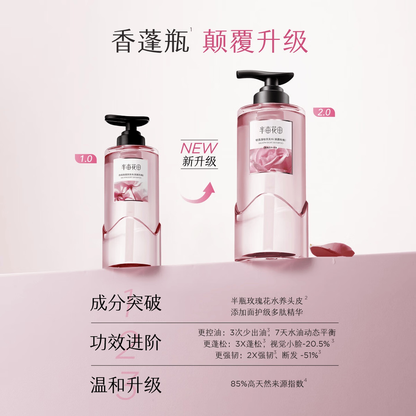 半亩花田鲜花水洗 发水控油蓬松高颅顶持久留香头膏去油500g