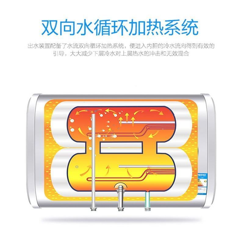 电热水器家用储水式纳丽雅卫生间淋浴速热扁桶圆桶40升506080_80升超博遥控配件出水断电