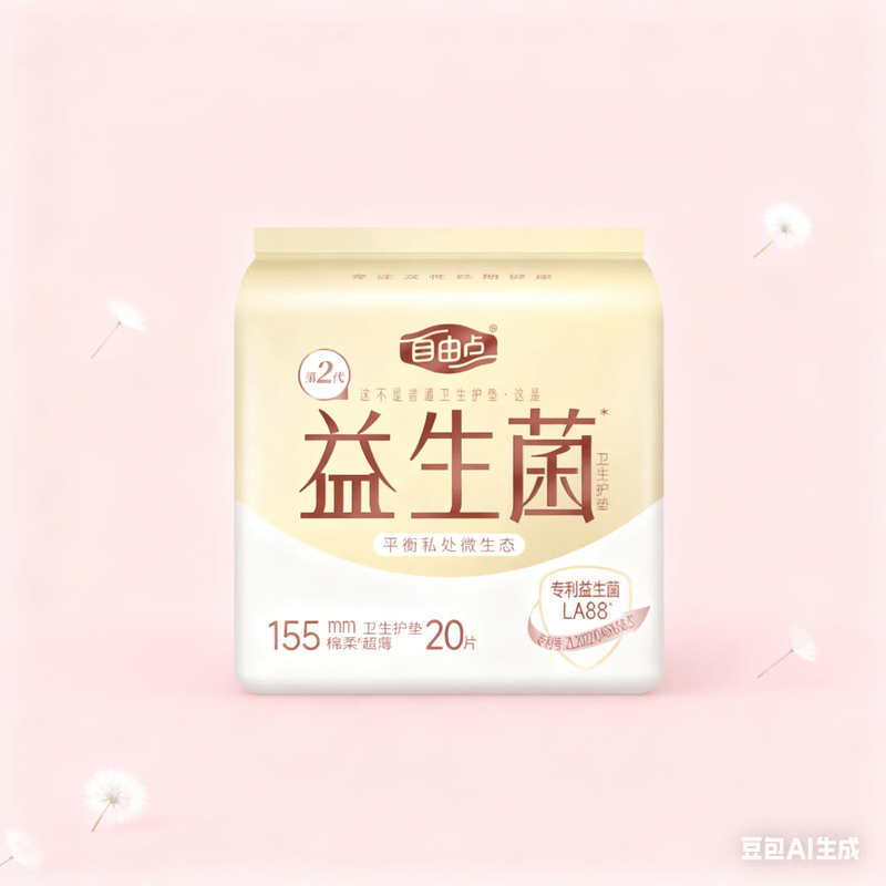 自由点益生菌卫生护垫 155mm20片*2包高清大图
