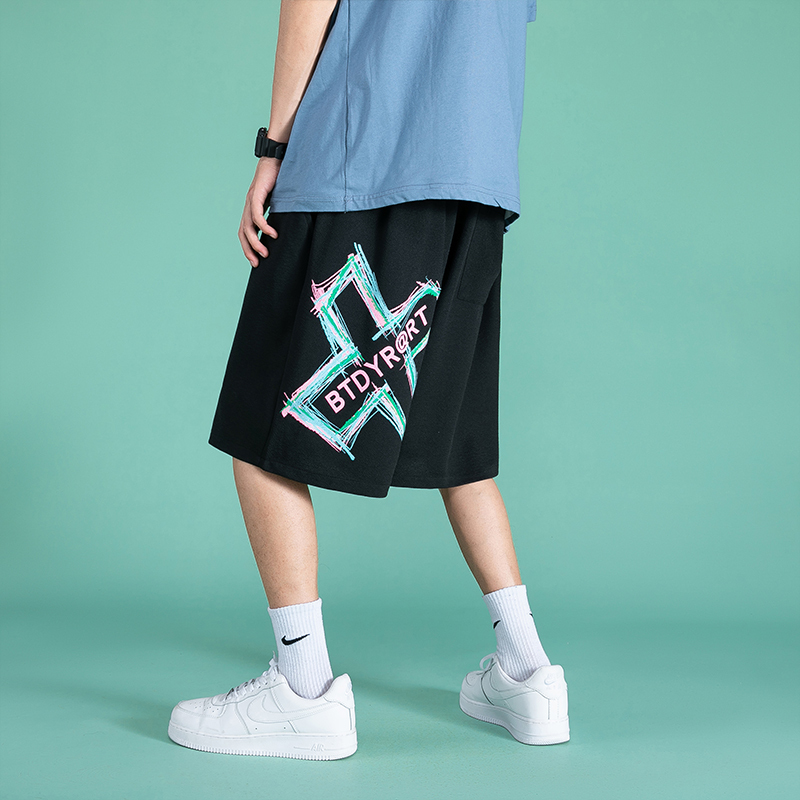 Claw money 2022夏季冰丝感休闲短裤宽松男运动篮球潮流五分裤