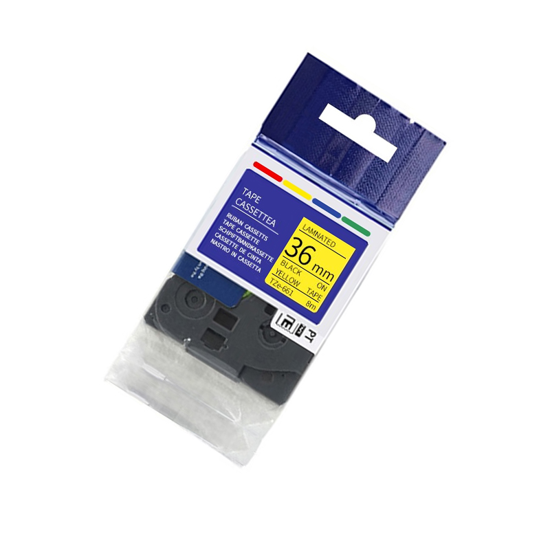 彩标 TZe-661 36mm 标签色带 (计价单位：个) 黄底黑字高清大图