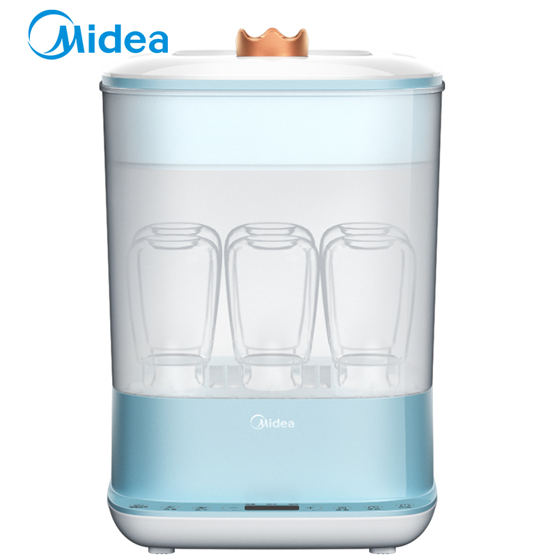 美的(Midea)婴儿宝宝奶瓶消毒带烘干器消毒锅柜机煮锅收纳箱盒蒸汽消毒MYXE203皇冠蓝精灵