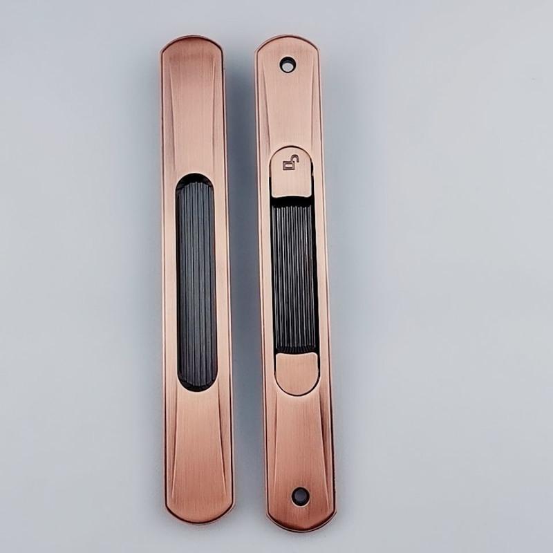 红古平面不带钥匙一把 铝合金推拉门锁中空移门锁阳台门锁一字锁厨房