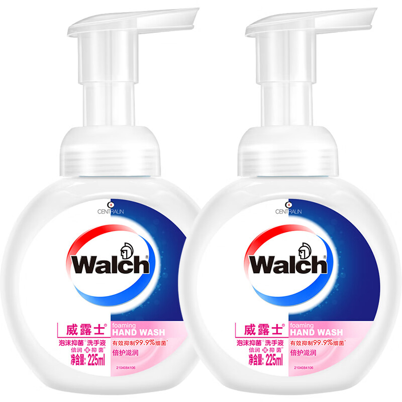 威露士洗手液泡沫抑菌手感细腻倍护滋润225ml*2(包装随机)