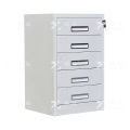 臻远ZY5011001钢制矮柜抽屉柜多抽资料柜储物收纳柜 单五斗柜