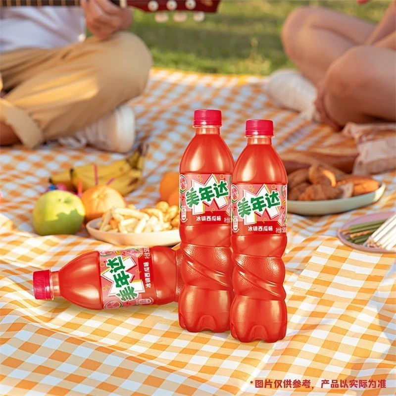 百事pepsi 美年达西瓜味汽水碳酸饮料600ml*4瓶饮料碳酸饮料清爽解渴独特口味畅饮装大容量夏日必备高清大图