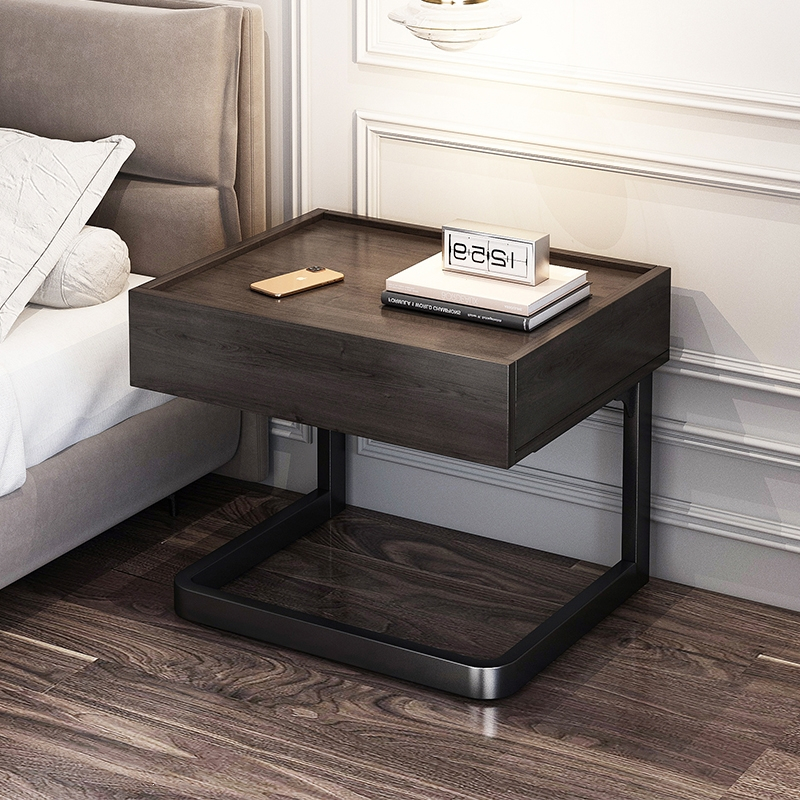 藤印象床头柜现代简约酒店客房意式轻奢床边柜卧室简易高级感床头