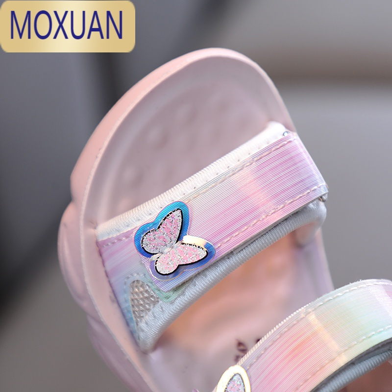 MOXUAN女童凉鞋2022新款夏季儿童沙滩鞋防滑软底学步鞋小女孩时尚公主鞋
