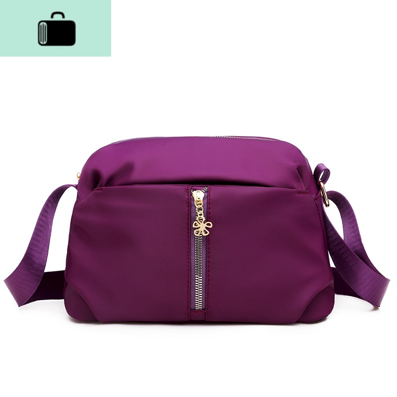 夏天2020流行包包尼龙布斜挎包女韩版单肩帆布妈妈百搭时尚挎包潮NEW LAKE女士双肩包 紫色