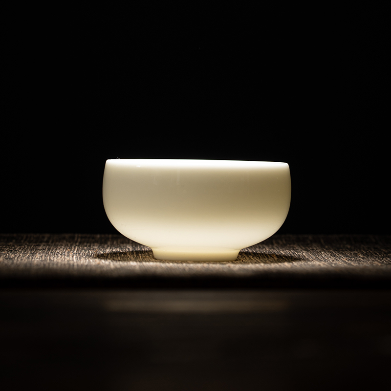 苏氏陶瓷(SUSHI CERAMICS)茶杯 白瓷中国白个人杯羊脂玉主人杯品茗杯8个装