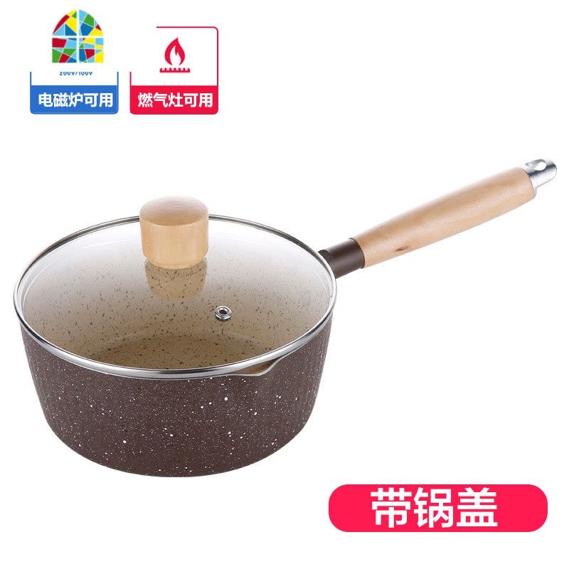 铝制木柄不沾雪平锅日式不粘牛奶锅烫粉泡面汤锅小锅煮面锅熬糖锅 FENGHOU图片