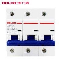 DELIXI德力西空气开关3P100A小型真空短路过载保护器家用电闸断路器空开真空断路