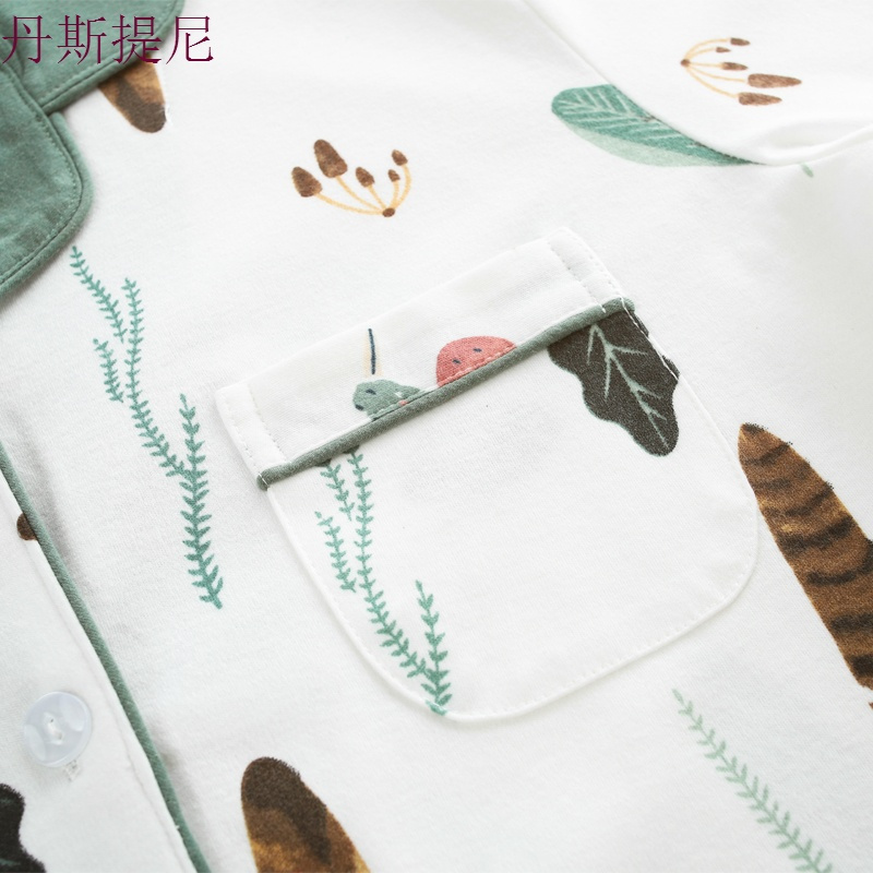 长袖睡衣女秋季全纯棉韩版可外穿春秋甜美可爱开衫两件套装家居服