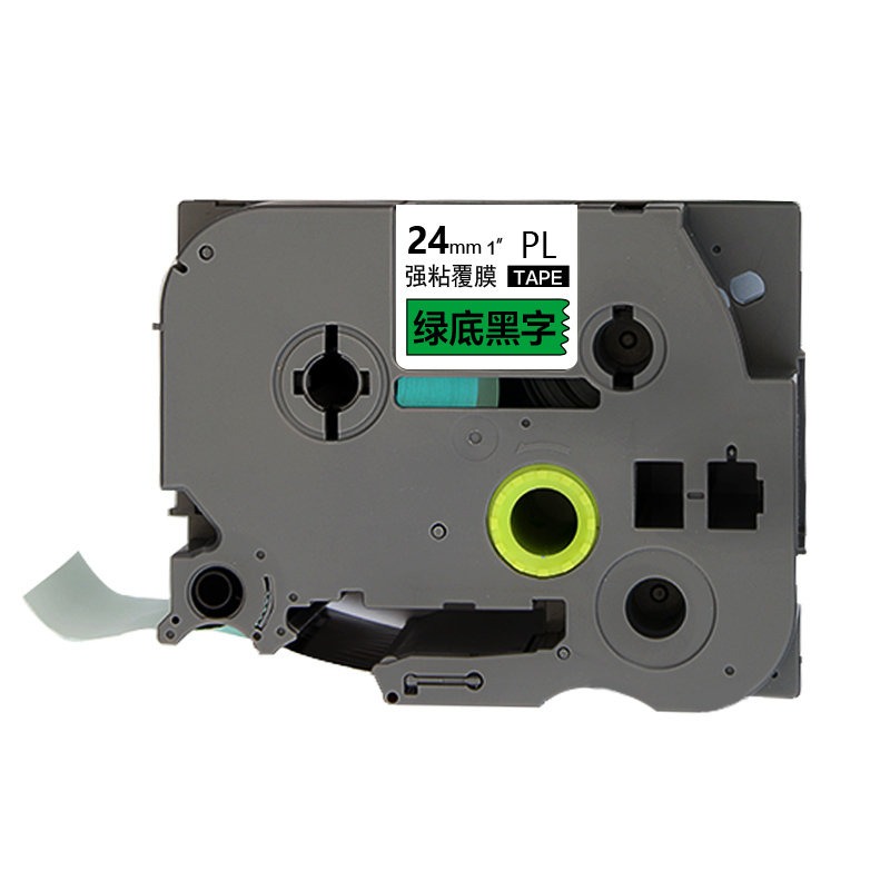 艾洁 标签带24mm绿底黑字PL-751 适用兄弟 PT-1010;1100CH;1280;TZe-751标签机色带高清大图