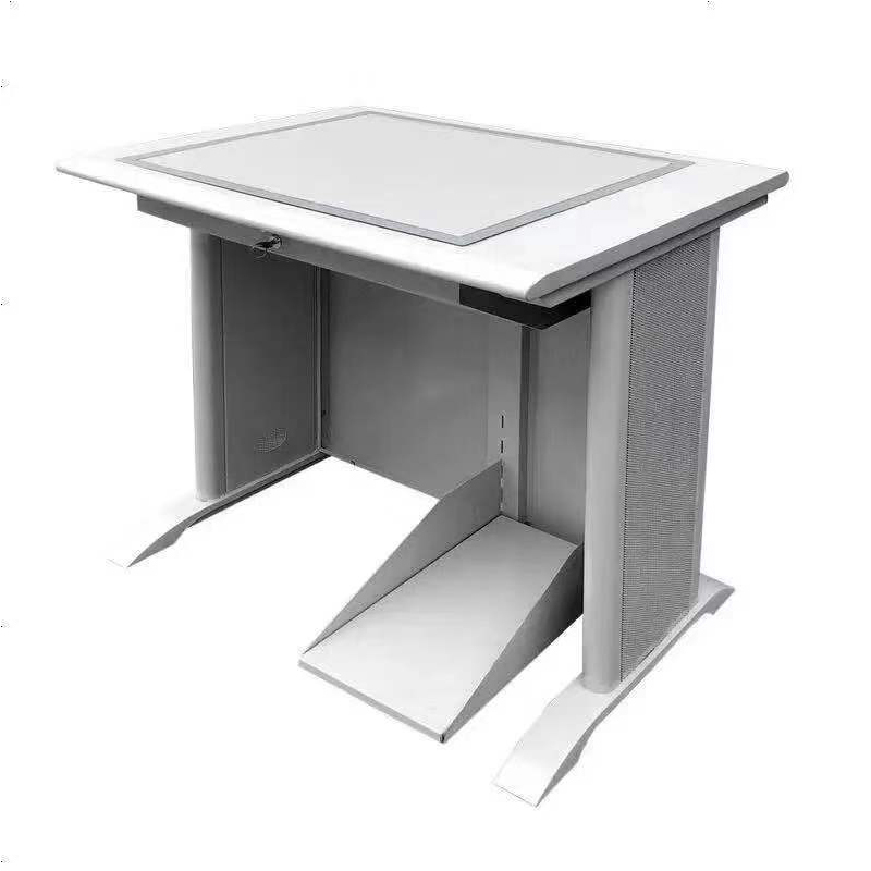 多媒体新款单双人台式培训电教室隐藏翻盖式桌机房翻转电脑桌