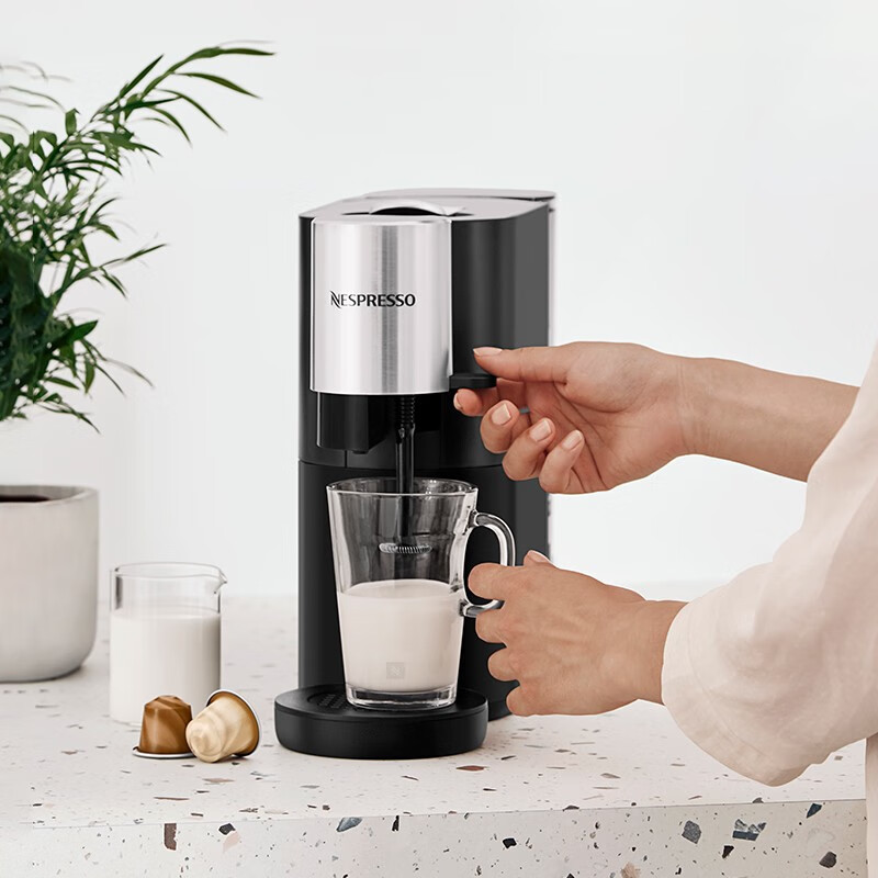 Nespresso奈斯派索胶囊式咖啡机小型家用全自动商用办公室大容量奶泡一体一键式咖啡食谱高压萃取意式进口 S85-黑色高清大图