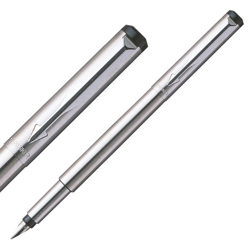 派克(PARKER)威雅钢 钢笔 杆白夹墨水笔