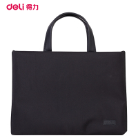 得力(deli)63752公文包文件袋 黑色 办公事务包手提资料袋电脑包拉链袋 帆布资料文件袋商务包