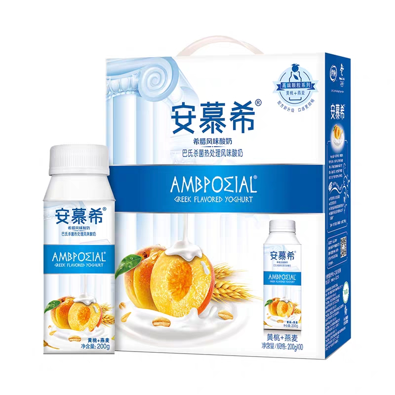 伊利200g利乐冠安慕希黄桃燕麦味 常温酸奶200g*10