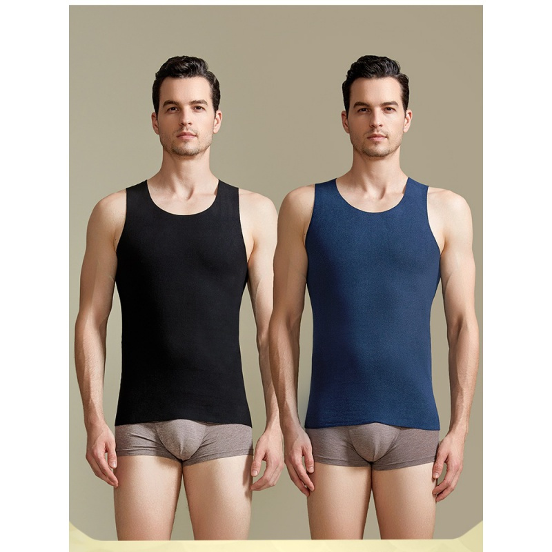 恒源祥无痕发热保暖背心男士内衣紧身打底衫上衣薄绒款秋冬季线衣