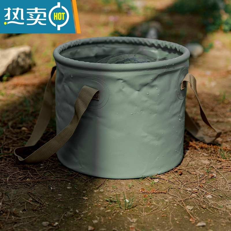 敬平折叠水桶户外钓鱼车载便携式露营大容量储水箱家用洗车旅行美术桶 黄色10L高清大图