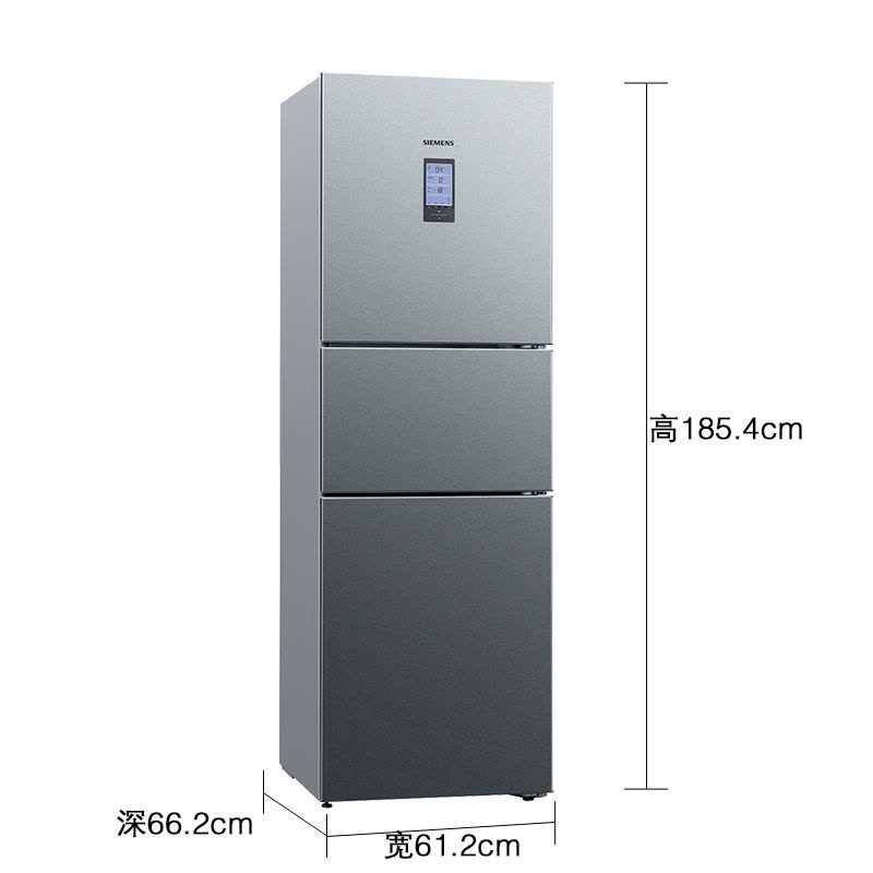 西门子(SIEMENS)274升 三门冰箱 家用三开门冰箱 零度保鲜 混冷无霜 BCD-274W(KK28UA33TI)图片