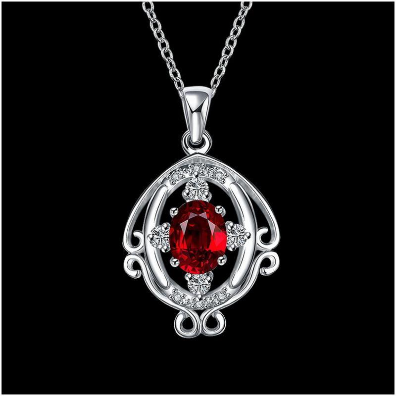N044Women Silver Necklace 镀纯银镶水晶鱼形坠锁骨项链女首饰送女朋友七夕情人节礼物
