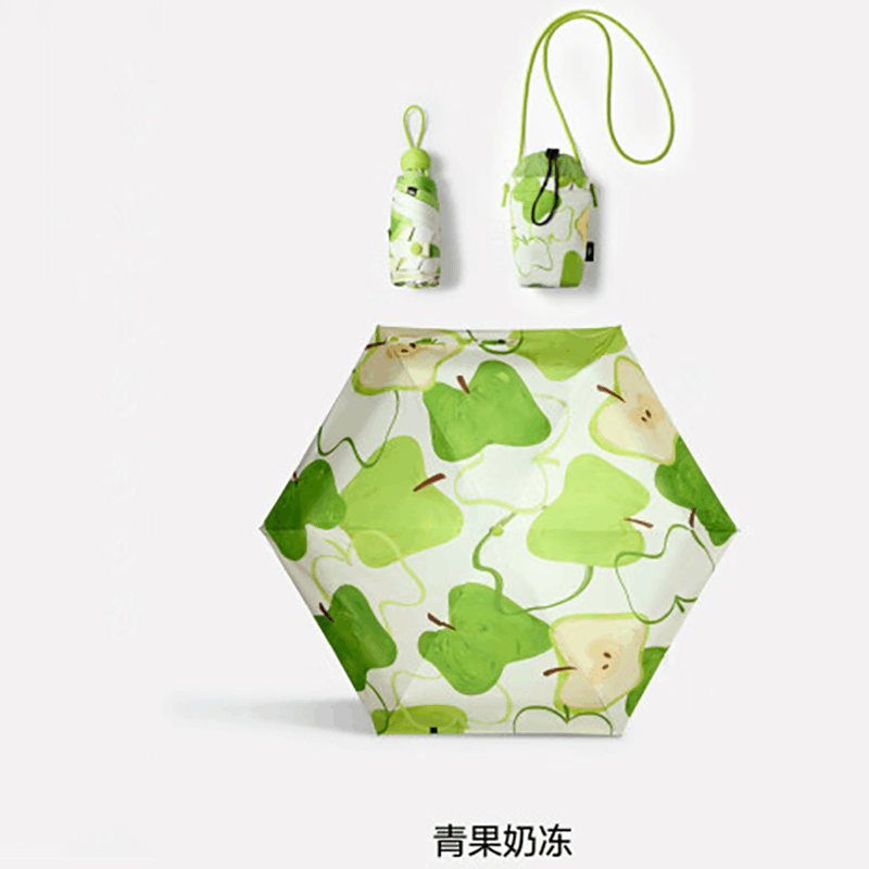 蕉下(BENEUNDER)五折黑胶防晒伞BM527-青果奶冻图片
